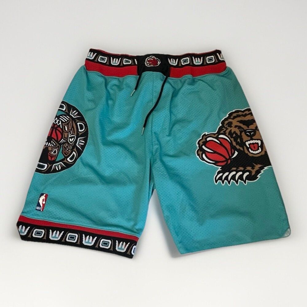Just Don Vancouver Grizzlies NBA 1995-96 Shorts Teal Red Black Basketball Large